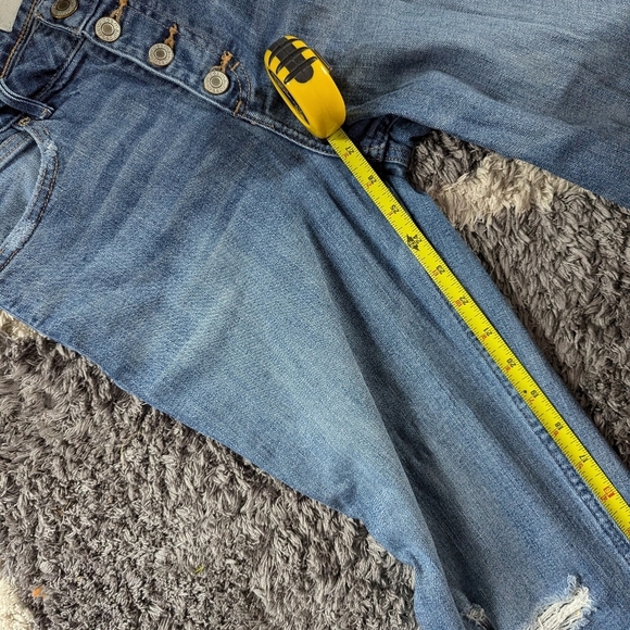 Maurices Distressed Knee Button Fly Denim Straight Leg Jean Size Women's 27 - Picture 6 of 8